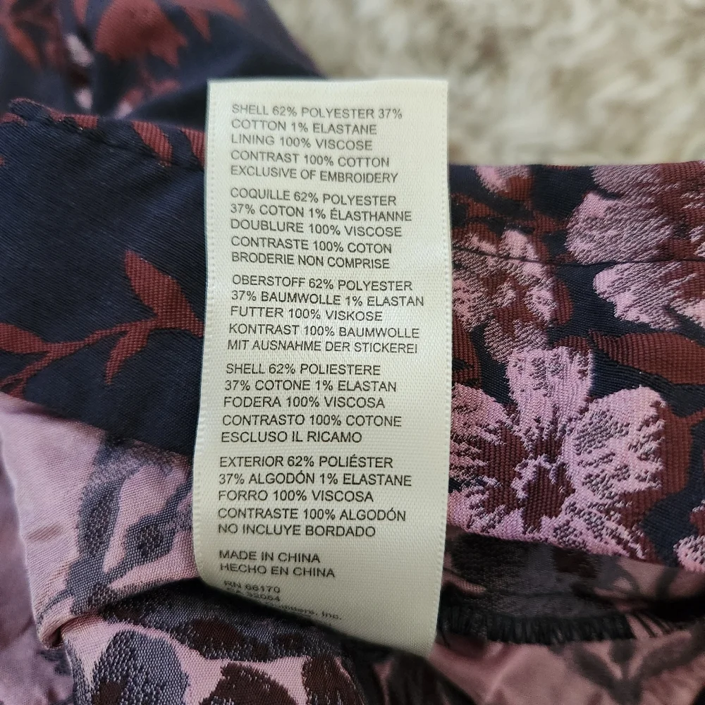 Free People Matilda Mini Dress Gray‎ With Pink Jacquard Floral Women's Small